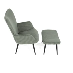 Relaxační křeslo, zelená, manšestrová látka, AK-L7285 GRN6