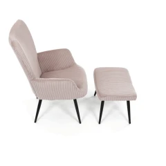 Relaxační křeslo, růžová, manšestrová látka, AK-L7285 PINK6