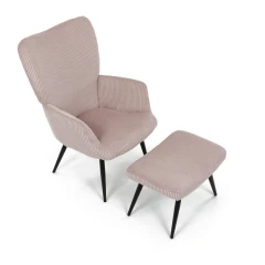 Relaxační křeslo, růžová, manšestrová látka, AK-L7285 PINK6