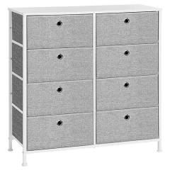 Komoda s látkovými šuplíky AUK-E1024 GREY - šedá