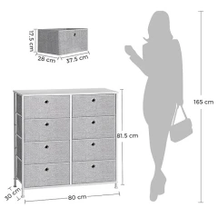 Komoda 80x30x82cm, kov, šedá, AUK-E1024 GREY