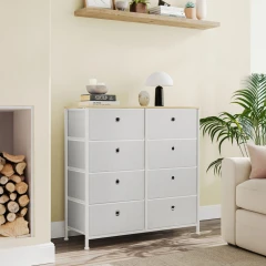 Komoda 80x30x82cm, kov, bílá, AUK-E1024 WT