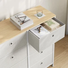 Komoda 80x30x82cm, kov, bílá, AUK-E1024 WT