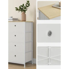 Komoda 80x30x82cm, kov, bílá, AUK-E1024 WT