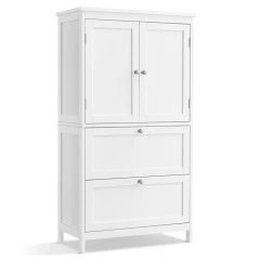 Komoda 60x30x110cm, mdf, bílá, AUK-E1055 WT