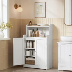 Koupelnová skříňka 60x30x100cm, mdf, bílá, AUK-E1177 WT