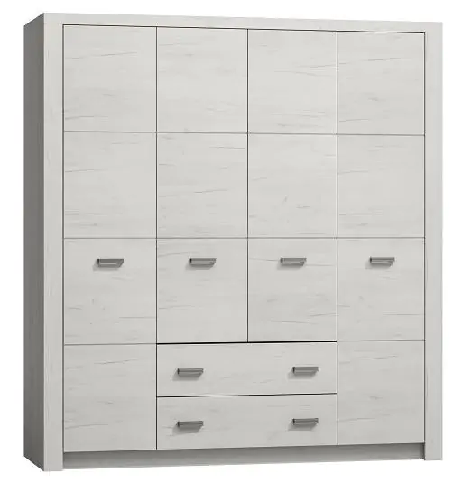 Casarredo Šatní skříň 4-dveř.INDIANAPOLIS I-18 jasan bílý