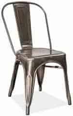 Jídelní kovová židle LOFT ocel kartáčovaná