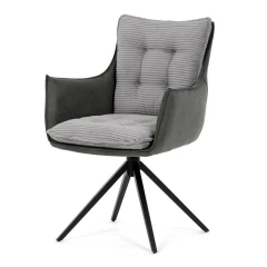 Jídelní židle, šedá, manšestrová látka, DCH-D1345 GREY2