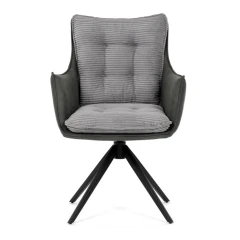 Jídelní židle, šedá, manšestrová látka, DCH-D1345 GREY2