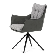 Jídelní židle, šedá, manšestrová látka, DCH-D1345 GREY2