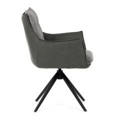 Jídelní židle, šedá, manšestrová látka, DCH-D1345 GREY2