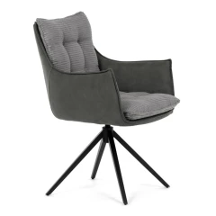 Jídelní židle, šedá, manšestrová látka, DCH-D1345 GREY2