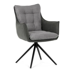 Jídelní židle, šedá, manšestrová látka, DCH-D1345 GREY2
