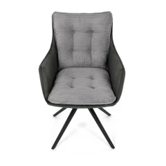 Jídelní židle, šedá, manšestrová látka, DCH-D1345 GREY2