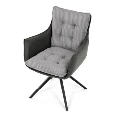 Jídelní židle, šedá, manšestrová látka, DCH-D1345 GREY2