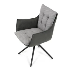 Jídelní židle, šedá, manšestrová látka, DCH-D1345 GREY2