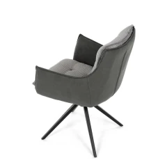 Jídelní židle, šedá, manšestrová látka, DCH-D1345 GREY2