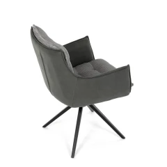 Jídelní židle, šedá, manšestrová látka, DCH-D1345 GREY2