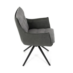 Jídelní židle, šedá, manšestrová látka, DCH-D1345 GREY2