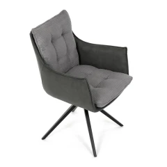 Jídelní židle, šedá, manšestrová látka, DCH-D1345 GREY2