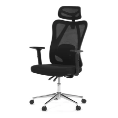 Kancelářská židle, výškově nastavitelná, černá síťovina, KA-R216 BK