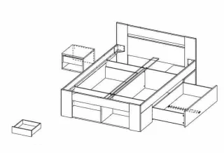 Postel 160 MILO s nočními stolky