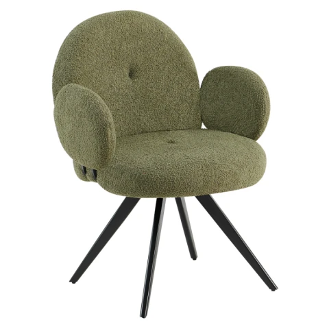 Otočná židle VASALA - zelená/černá