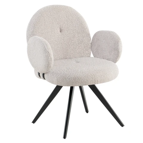 Otočná židle VASALA - světle šedá/černá