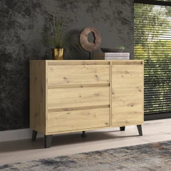 Komoda, dub artisan, BOGAN NEW 1D3S