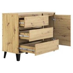 Komoda, dub artisan, BOGAN NEW 1D3S