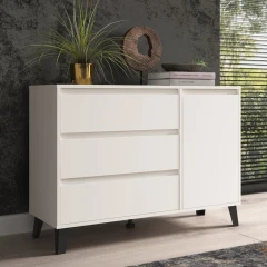 Komoda, bílá, BOGAN NEW 1D3S