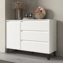 Komoda, bílá, BOGAN NEW 1D3S