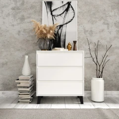 Komoda, bílá, BOGAN NEW 3S70