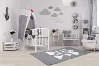 Dětský koberec MRAKY stříbrnošedý/ bílý