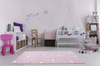 Dětský koberec HEAVEN růžová/ bílá