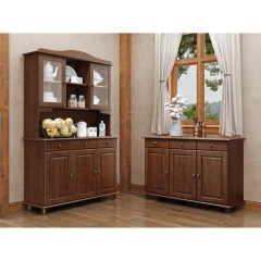 Příborník s nástavcem 3 dveře RUBI - tmavě hnědá