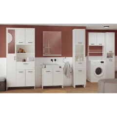 Vysoká skříňka 1+4 dveře + 1 zás. KORAL bílá