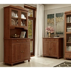 Příborník s nástavcem 2 dveře RUBI - tmavě hnědá