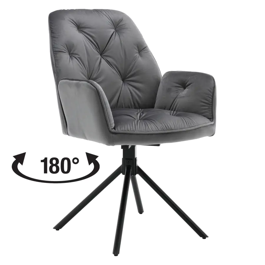 Idea Otočná jídelní židle GLOSSIER šedá