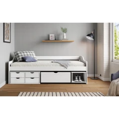 Jednolůžková postel se zásuvkami MAXIMA bílá