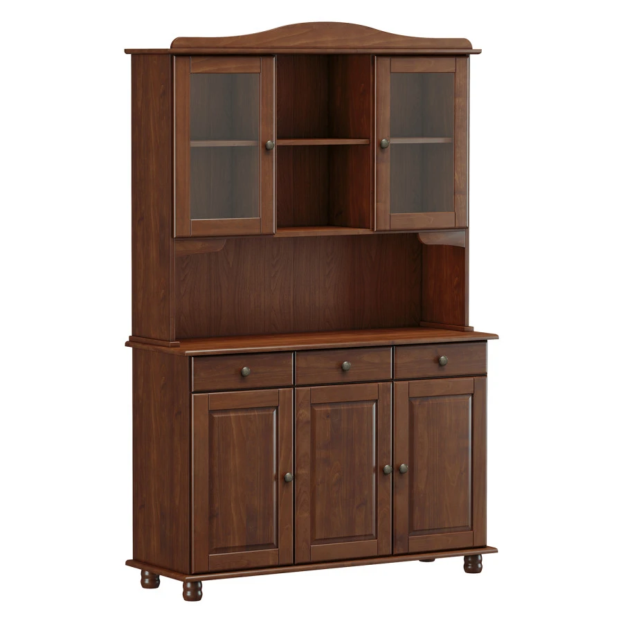 Příborník s nástavcem 3 dveře RUBI - tmavě hnědá