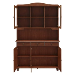 Příborník s nástavcem 3 dveře RUBI - tmavě hnědá