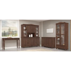 Příborník s nástavcem 3 dveře RUBI - tmavě hnědá