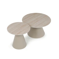 Konferenční stolek 70x70x41cm, keramika, travertin, CT-F4118 TRV