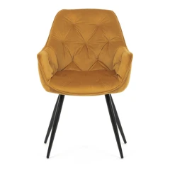 Jídelní židle, žlutá, sametová látka, DCH-421 YEL4
