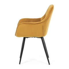 Jídelní židle, žlutá, sametová látka, DCH-421 YEL4