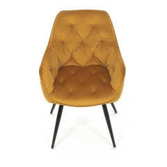 Jídelní židle, žlutá, sametová látka, DCH-421 YEL4