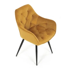 Jídelní židle, žlutá, sametová látka, DCH-421 YEL4