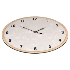 Hodiny nástěnné - pr. 58 cm, MDF, jemný květinový vzor
